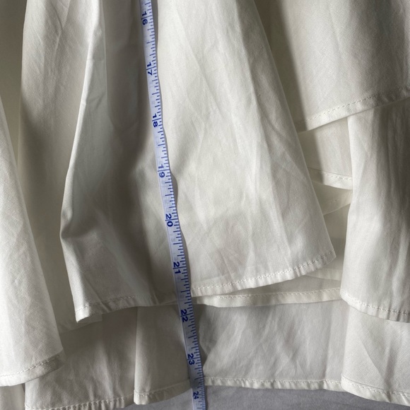 Anthropologie Ruffled V-Neck White Mini Dress size XS *NWT* - Picture 12 of 13